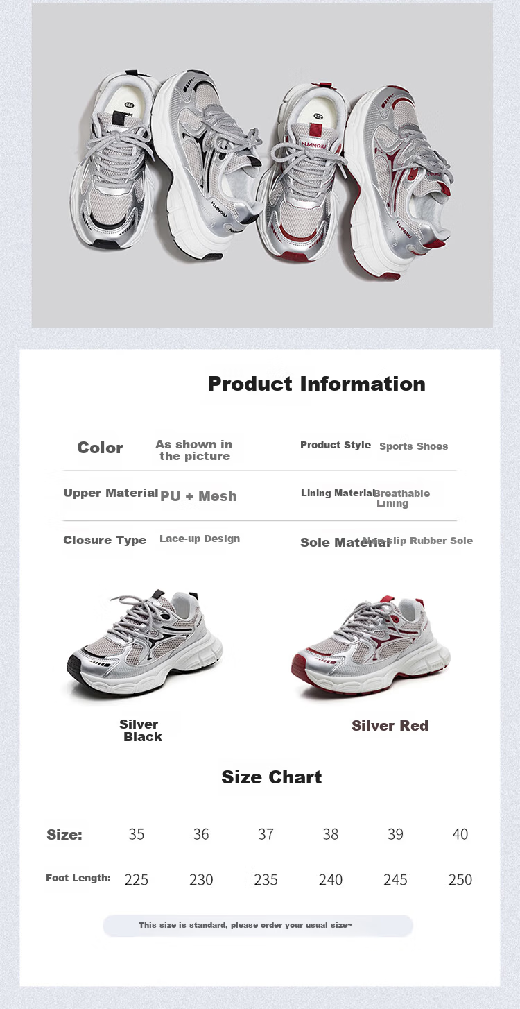 Global Stylish Burgundy Dad Sneakers for Women 2026 Spring Trendy Casual Sports Shoes 4