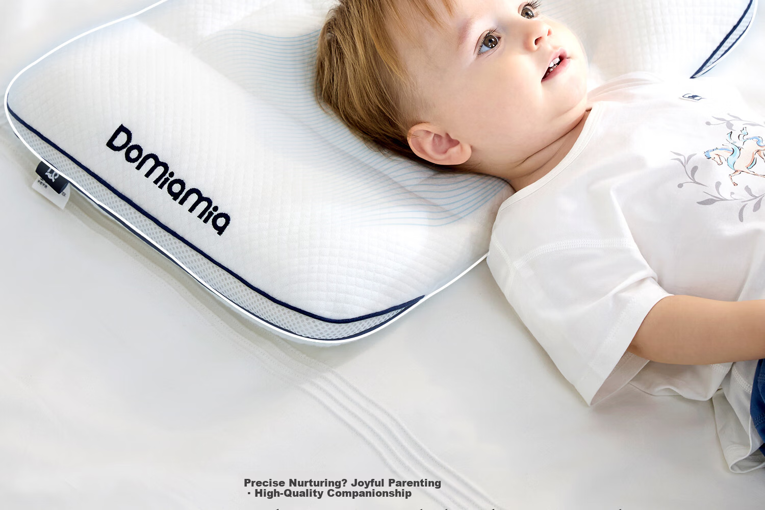 DOMIAMIA Children's Pillow Baby Pillow for Infants 3-6 Years Anti-Mite Breathable Toddler Zoned Spine Support Pillow 2