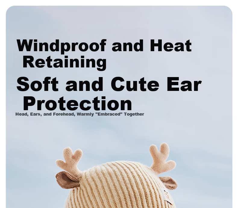 Betis Baby Hat Autumn Winter 2025 New Infant Girls Wool Knit Ear Protection Hat 1