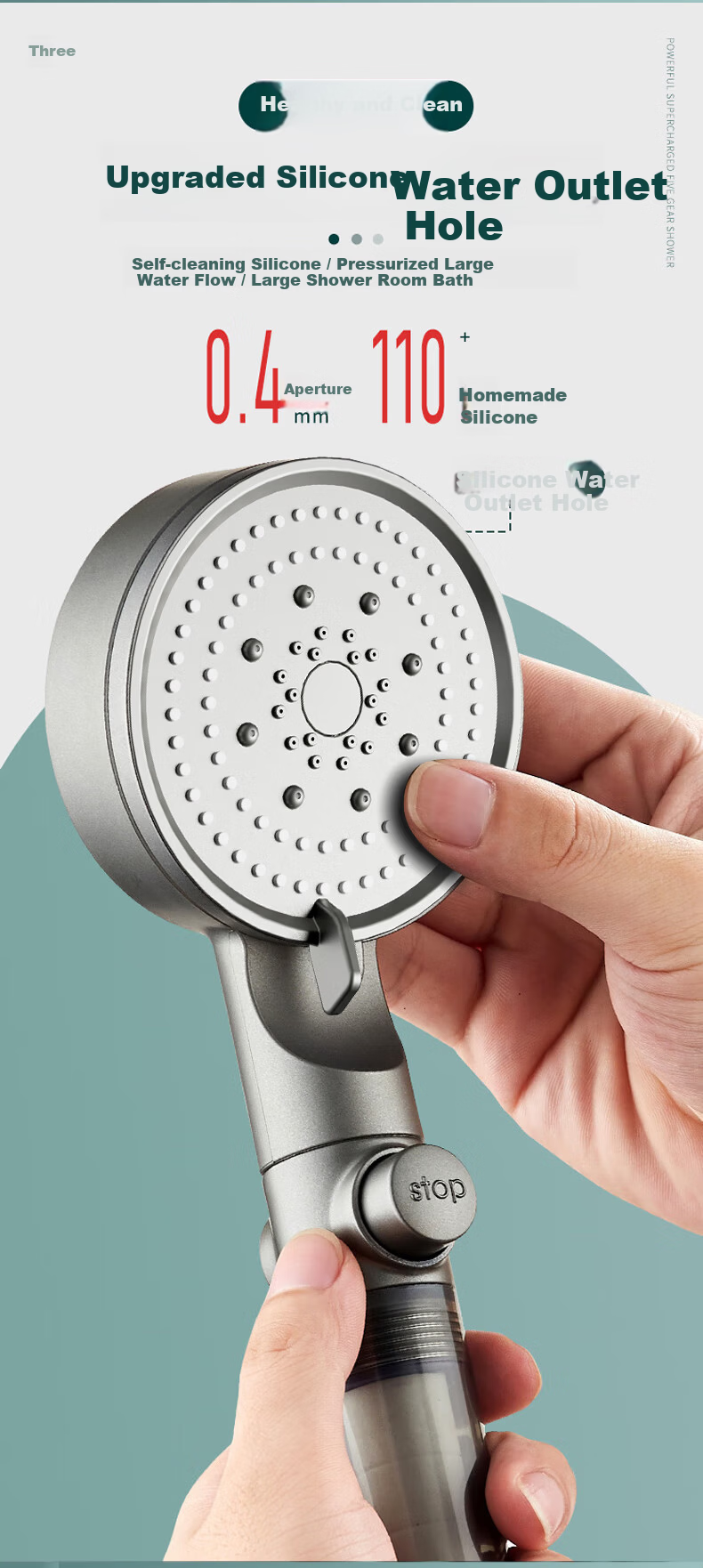 Bonke Filtered Shower Head Handheld Showerhead with Pressure Boost Home Travel Skin Care B-SC010 7