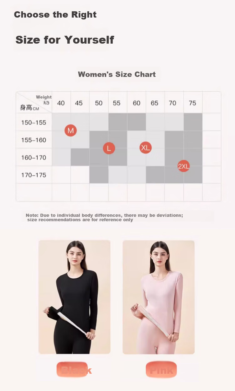 Caiyue Women's Thermal Underwear Set with German Velvet Wool Silk Autumn Winter Fleece Lined Top and Bottom, Warm Abdomen and Knee Patch 5