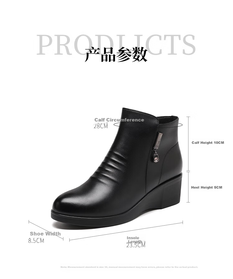 Red Dragonfly Women's Winter Short Boots Fleece Lined Warm Lightweight Soft Sole Cotton Boots Versatile Commuter Mom Boots WTC457161C Black Size 37 5