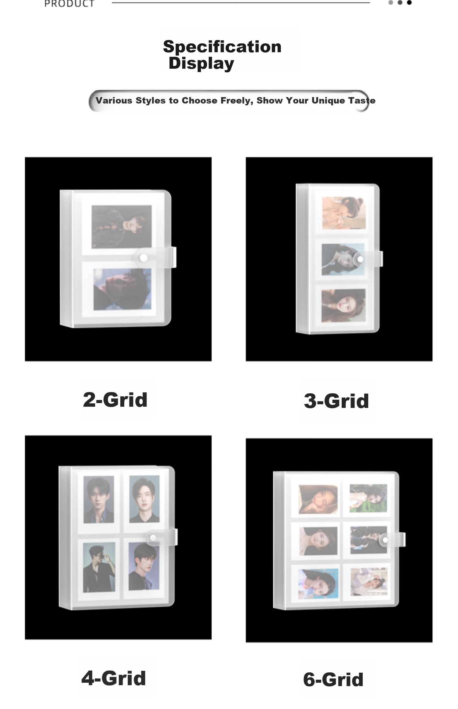 Jucai 3-Inch Small Photo Album Couple Growth Storage Album Scrapbook Postcard Mini Card Polaroid DIY Album Commemorative Book High-Capacity Family Loose-Leaf with Laminating Sleeve 3