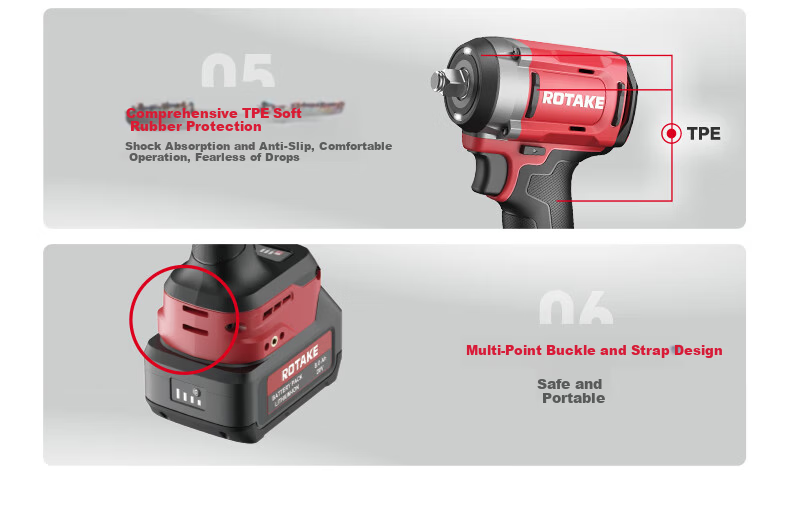 Rot Lithium Battery Brushless Electric Wrench 20V Electric Impact Wrench Power Tool T1 High Torque Automotive Repair 11