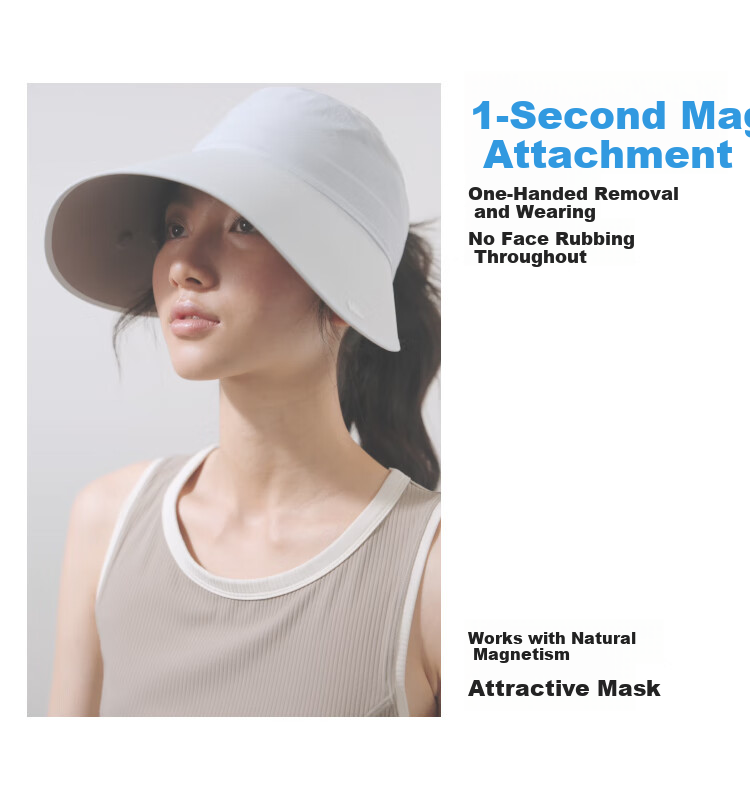 Beneunder Winter Sun Protection Hat with Magnetic Face Mask, Bucket Hat for Men and Women, Black 28