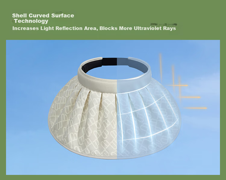 BENEUNDER Shell Topless Hat Fashion Outdoor Hat Portable UV Protection Sun Hat Random Color 10