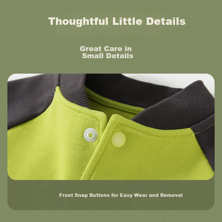 Classic Teddy Kids Jacket Boys and Girls Baseball Coat Mid-Child Spring Cartoon College Outerwear Green 100 6
