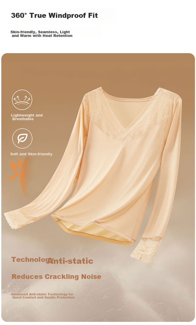GRACEWELL Lace Ultra-Thin Base Layer Thermal Underwear Set for Women Autumn Skin-Friendly Invisible Seamless Winter New Arrival 8