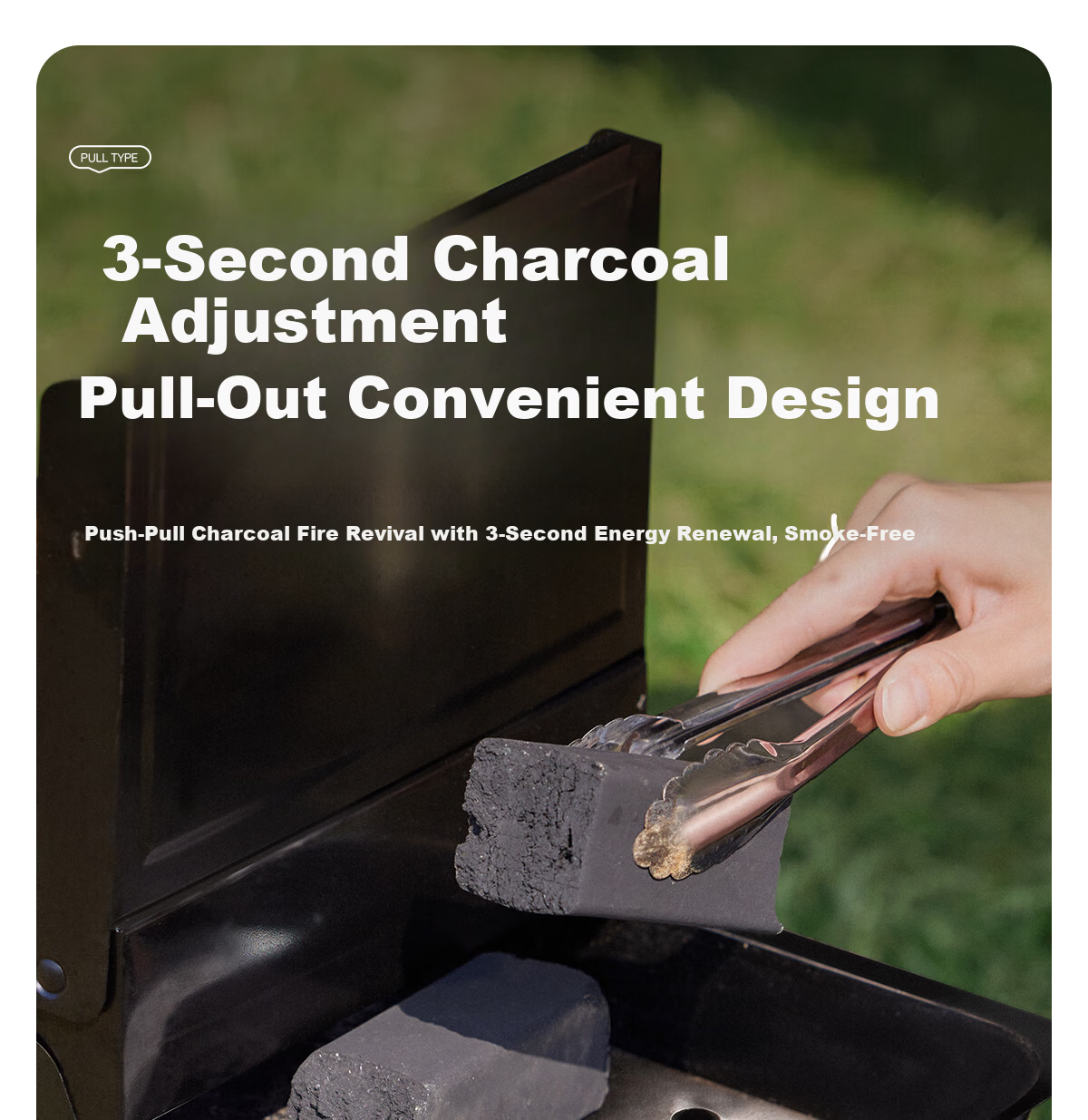 CAMELJEANS Portable Home BBQ Grill Folding Charcoal Grill Camping Commercial Charcoal Barbecue Rack - Without Side Panels 7