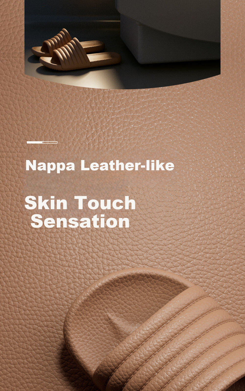 XGGC Men's Mocha Premium Leather Texture Slippers Summer EVA Indoor Bathroom Non-Slip Sandals Women's Pink Size 39-40 3