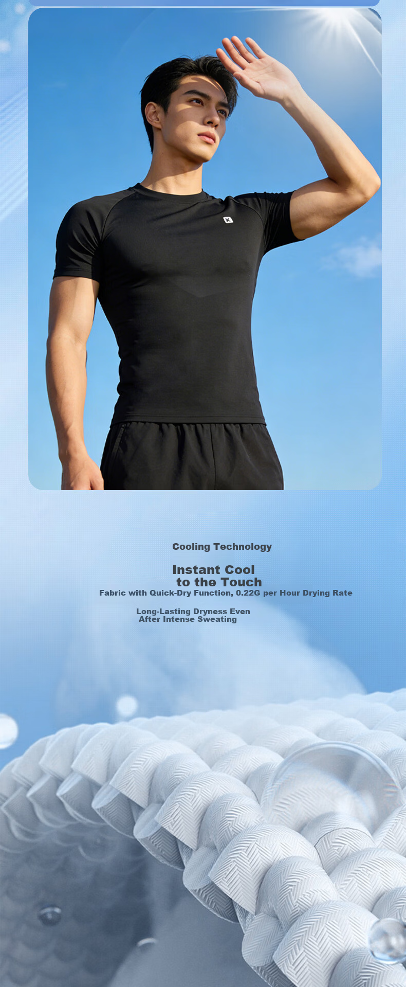 Keep Men's Swim Shirt Professional Sun Protection Hot Spring Swimming Gear Black M 3
