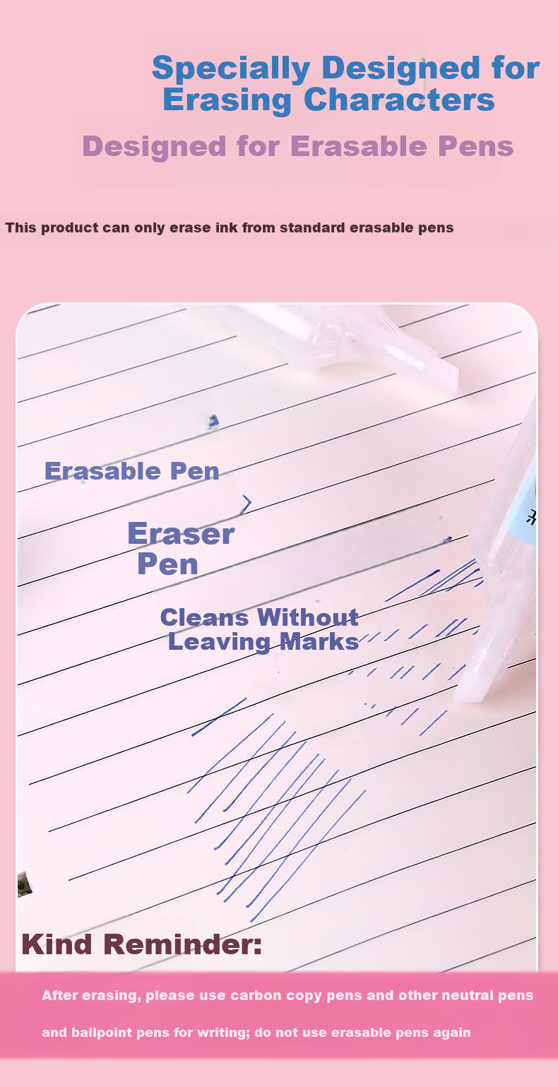 M&G Single-Head Large Capacity Erasable Pen Ink Eraser Pen Erasable Ink Cartridge Correction Pen APMV4701 5-Pack 3