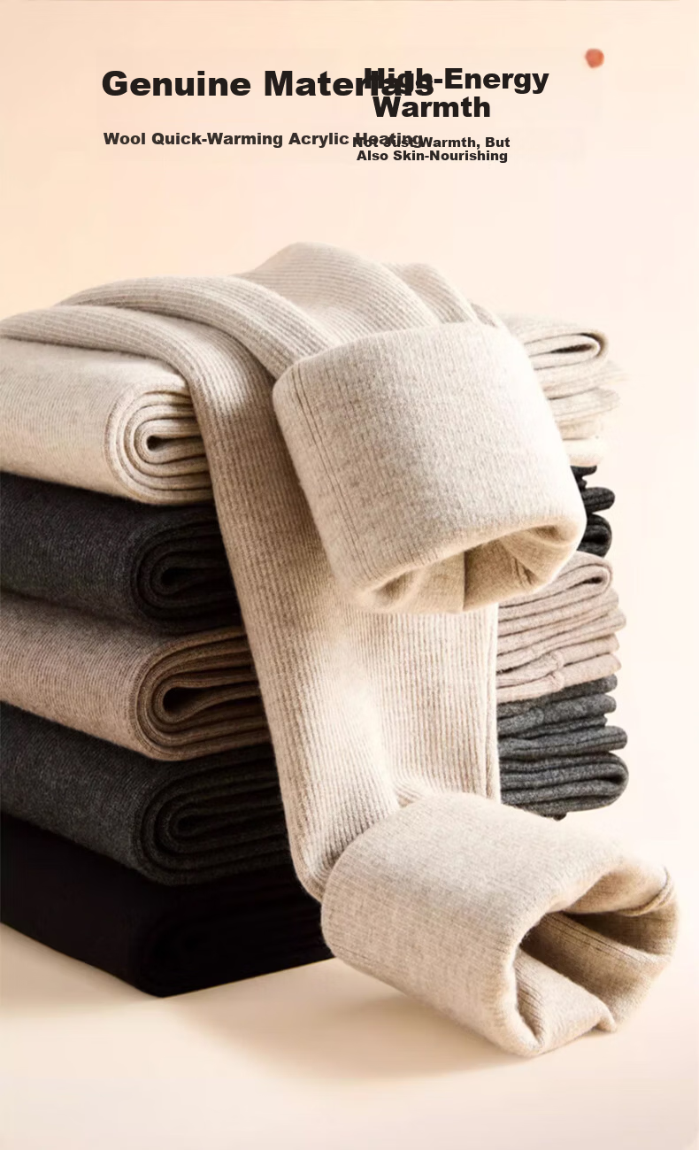 LangSha Men's Wool Thermal Pants Thickened Autumn Winter Fleece Lined Heat Retaining Long Johns Thermal Underwear 3