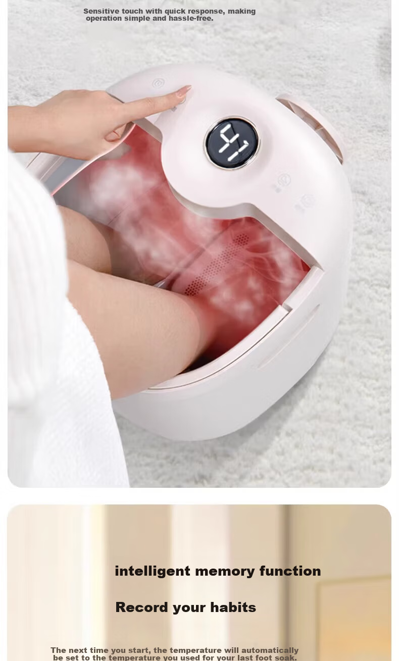 MIAOJIE Z7 Foot Soaking Tub with Moxa Heat Pad, Fully Automatic Constant Temperature Heating, Electric Massage Foot Bath, Smart UV Sterilization, Calf Washing Tub for Men and Women, Gold 17