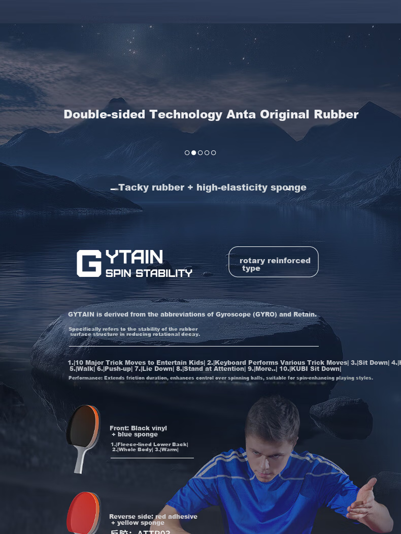 Anta 6-Star Table Tennis Racket (Jingcang Fast Delivery + 6 Balls + Racket Bag) P6 Shakehand and Penhold Paddle Set 4