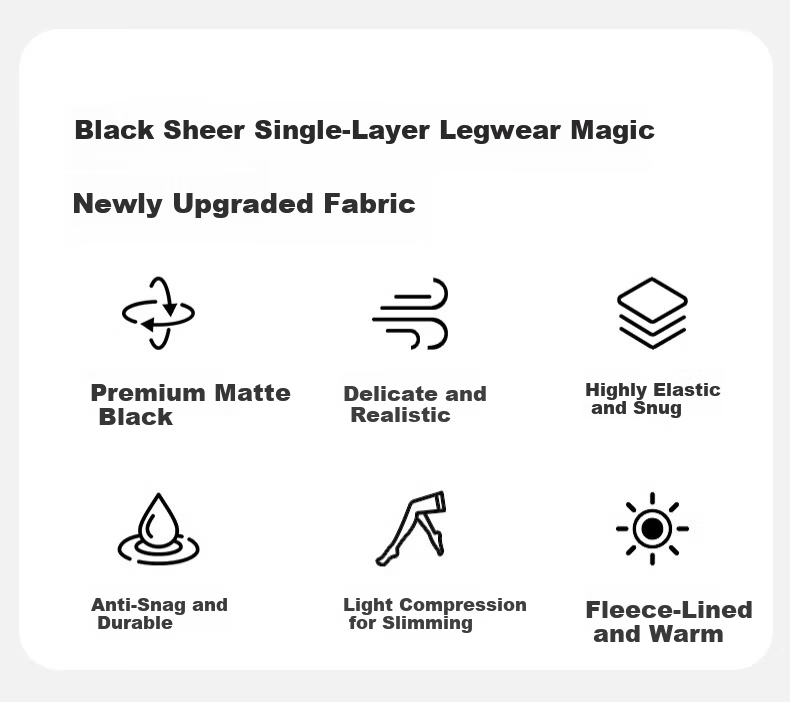 MiiOW Black Sheer Skin Optical Leg Magic Autumn Winter Anti-Snag Glossy High-Waist Tummy Control Fleece-Lined Thickened Stockings 2025 New Arrival 2