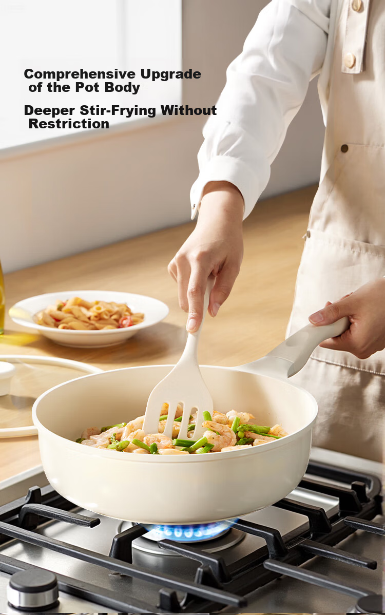 REDCHEF Titanium Non-Stick Ceramic Wok Pan for Stir-Frying, Steak Frying, Oil-Free, Compatible with Induction And Gas Stoves, 30cm 1