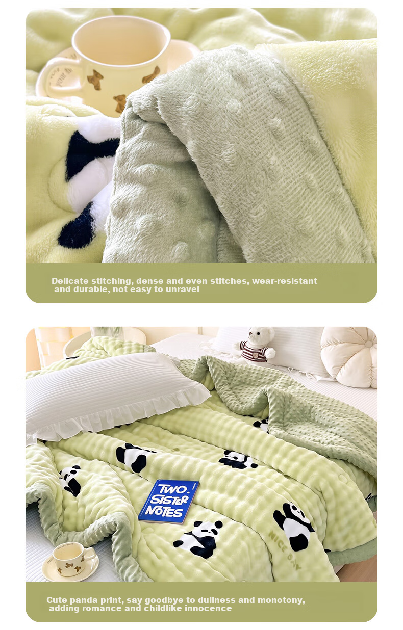 Grace A-Class Fabric Bean Velvet Rabbit Fur Fiber Quilt Autumn Winter Warm Blanket 150*200cm 4 Jin 15