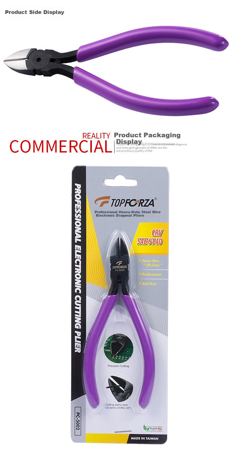 TOPFORZA Multi-Function Diagonal Pliers 5 Inch PC-5002 Electrician Wire Cutting Pliers 9