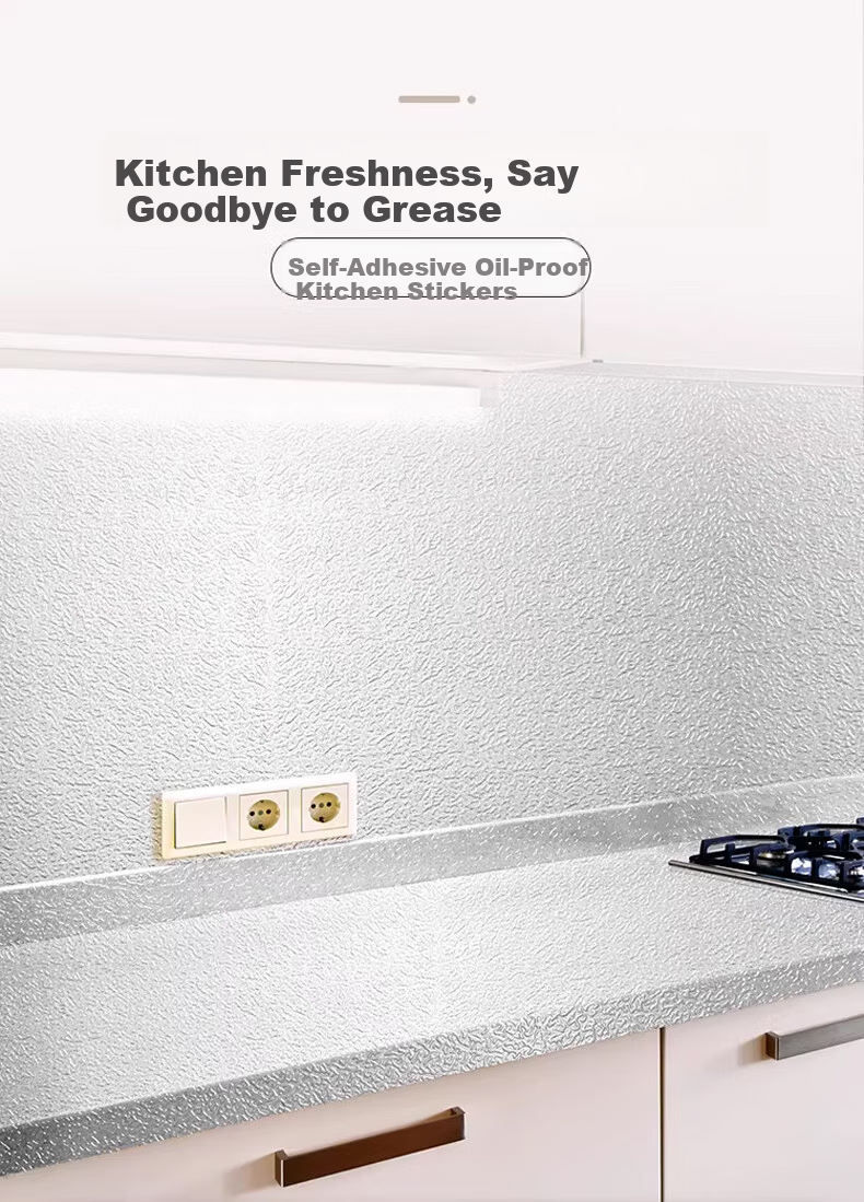 Cuttlefish Kitchen Oil-Proof Sticker 0.6x5m Waterproof Moisture-Proof Aluminum Foil High-Temperature Resistant Stove Self-Adhesive Protective Film 1