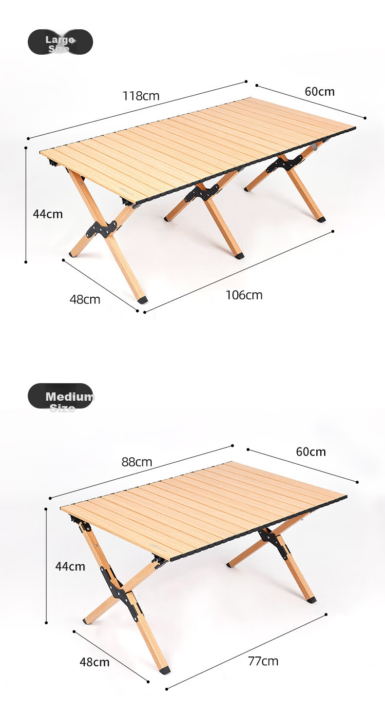 Sunnyfeel Flat Folding Aluminum Alloy Double-Sided Egg Roll Camping Table Picnic Portable Outdoor Camping Cooking Table and Chair Set 14