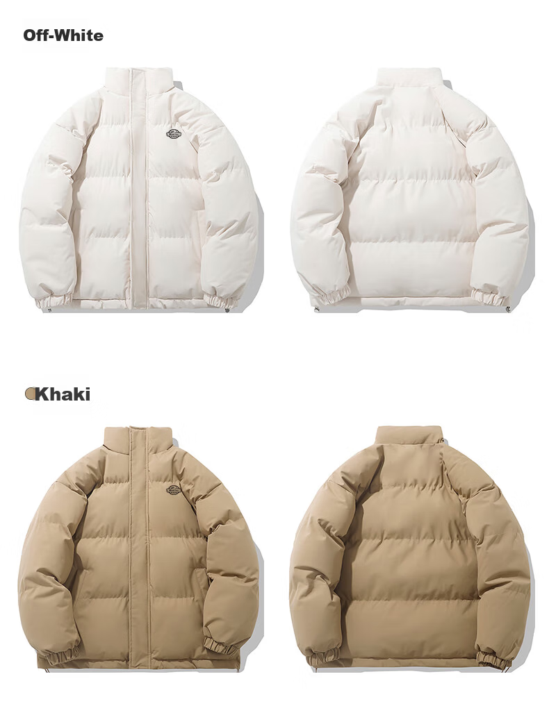 Warrior Men's Winter Cotton Padded Jacket, Stand Collar, Thickened, Cold-Resistant, Warm, Versatile Simple Men's Puffer Coat 6187 18