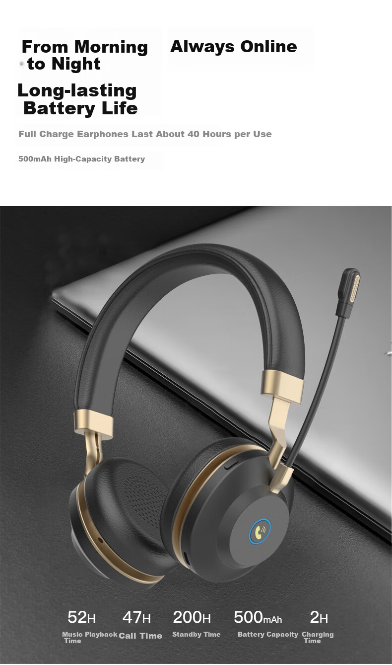 Yijiatong Over-Ear Call Center Headset ENC Active Noise Cancelling S600D 3.5MM Single Jack + USB + Type-C Volume Control Button Office Commercial Online Education Black 9