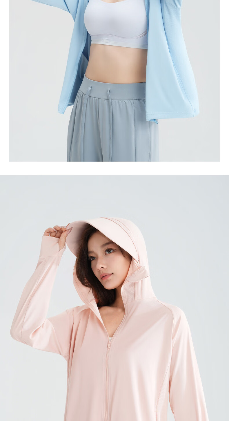 LangSha Women's Sunscreen Jacket Spring Summer Ice Silk Cooling UV Protection Breathable Comfortable Outdoor Skin Jacket 543 19