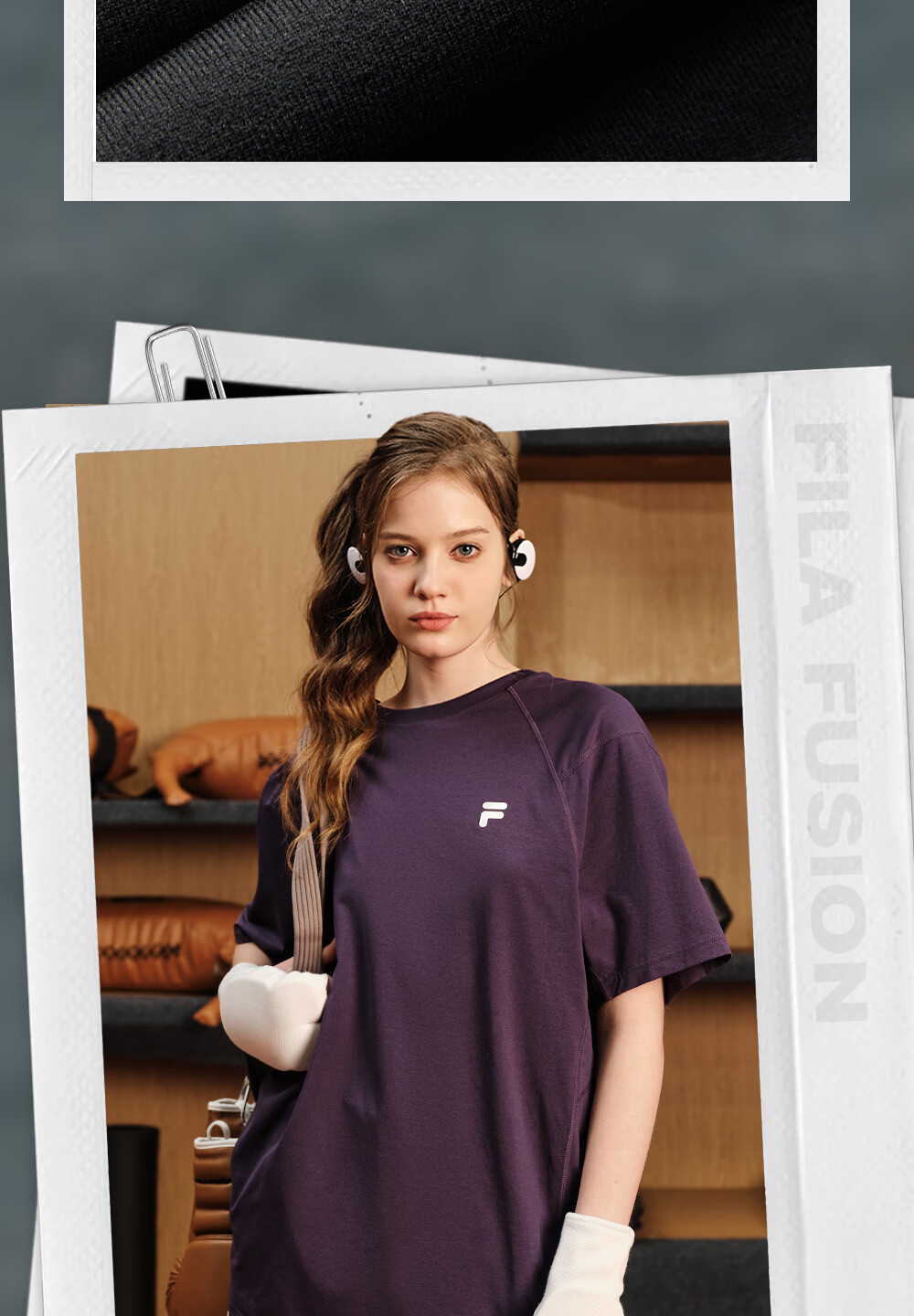 FILA Official Trendy Couple Knitted Dopamine Short Sleeve T-Shirt 26 Summer Quick-Dry Sports Tee 6