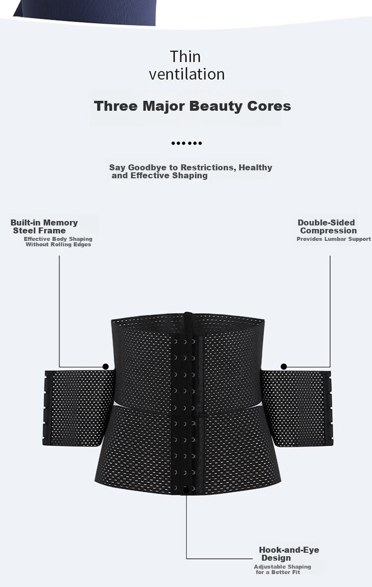 Tingmei Segmented Abdominal Binder Strong Waist Trainer Postpartum Shaping Slimming Waist Belt for Women Flat Belly Waist Support Breathable Thin Design 8