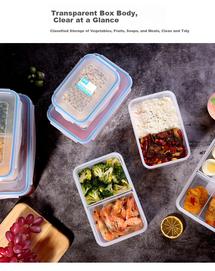 Anmai Food-Grade Plastic Storage Container, 1.9L, Refrigerator Container, Microwave-Safe Lunch Box, Airtight Meal Box, AM2511 1