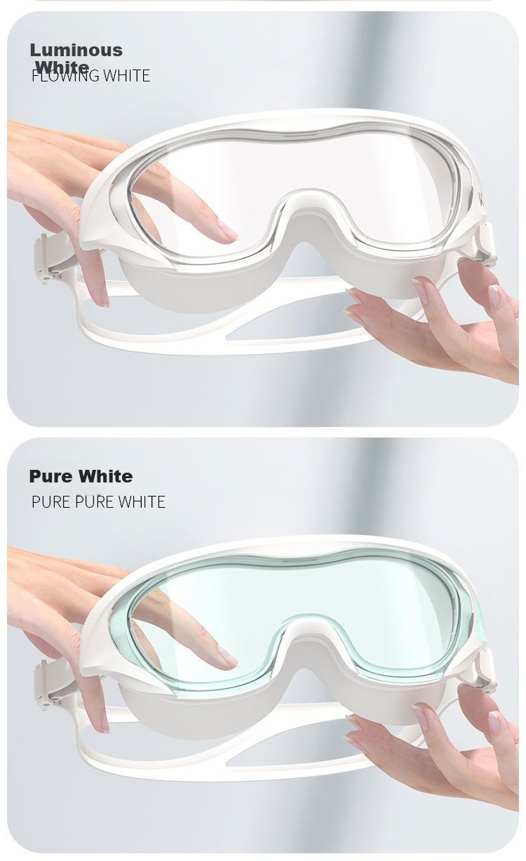 Keep Large Frame Men's Prescription Swimming Goggles HD Waterproof Anti-Fog All Black 300 11
