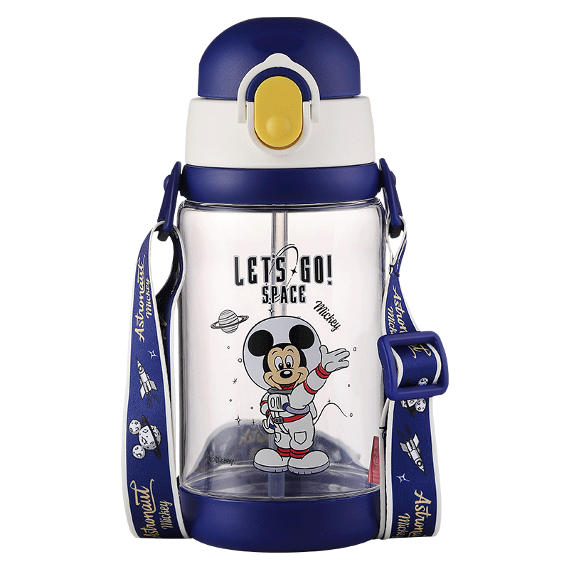 Disney Kids Water Bottle Direct Drinking Anti-Drop School Use Primary Kindergarten Water Cup Summer Straw Cup 520ML Mickey