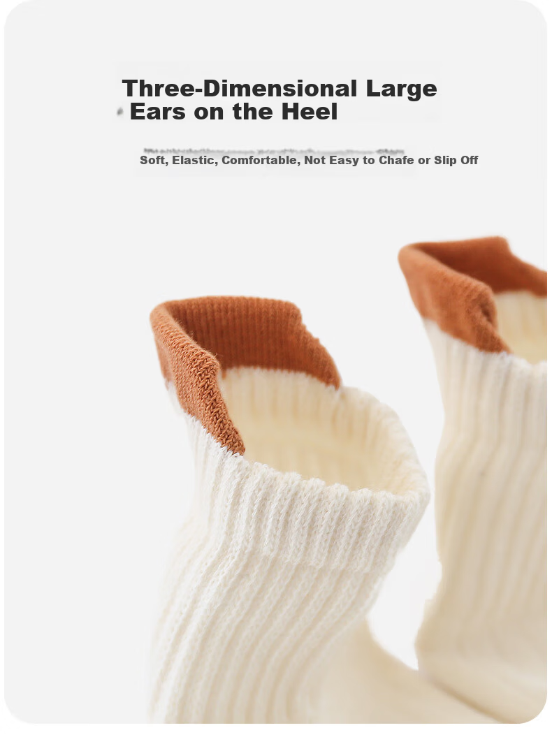 Aibao Baby Floor Socks Autumn Winter Fleece Thickened Baby Mid-calf Cooling Insulation Non-slip Walking Socks 3 Pairs Bear L Size T266 8
