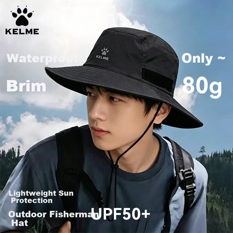 KELME Men's Fisherman Sun Hat Summer UV Protection Breathable Quick-Dry Outdoor Travel Hiking Cap