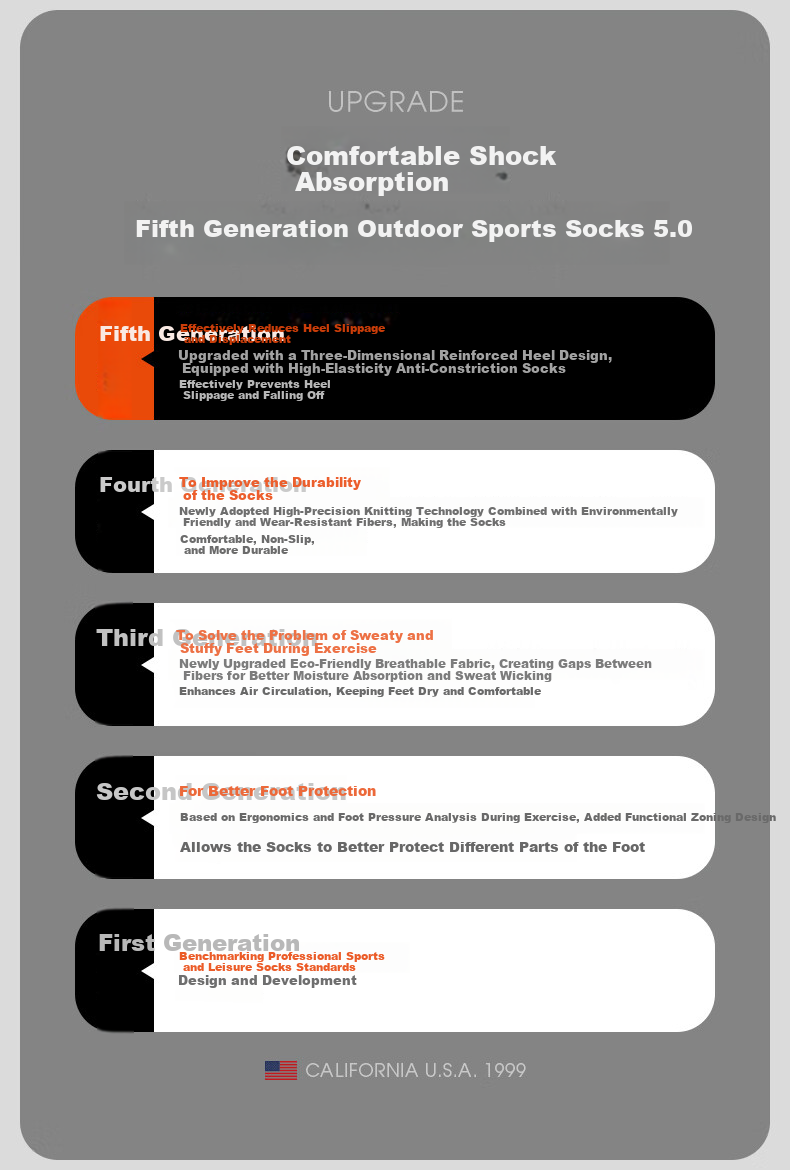 TFO 5th Generation Outdoor Socks Comfortable Breathable Sports Running Hiking Mountaineering Socks C2902419 Women's Light Blue 3