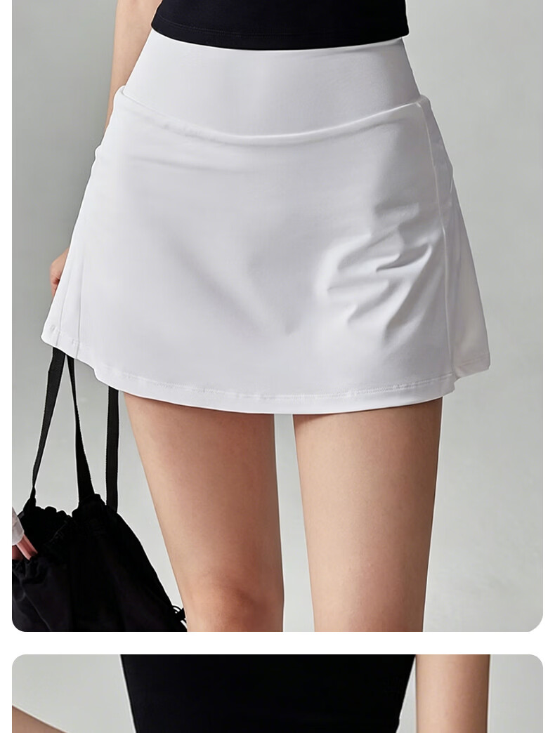 Xueqiman Women's Summer High-Waist Tennis Skirt, Two-in-One Anti-Exposure Yoga Pilates Fitness Skirt 14