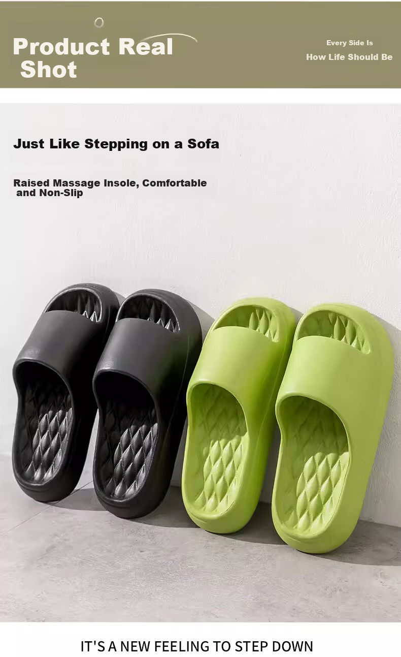 Qiumuxi Men's Thick-Soled EVA Slippers Outdoor Non-Slip Home Casual High-Value Women's Sandals Couples Soft-Feel Slippers 10