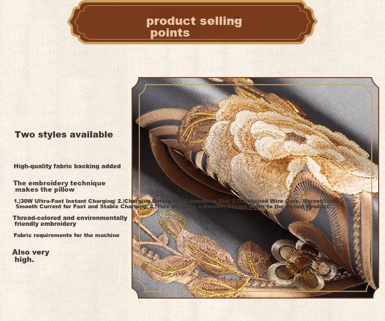 Huamanshengting Car Seat Cushion Pillow, New Chinese-Style Throw Pillow, Sofa Backrest, Bed Backrest, Waist Support, Huahuanrong Yanshui, 50*50cm 8