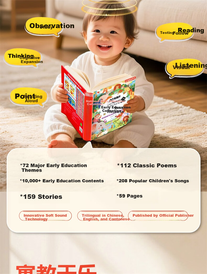 Haiyue Starry Sky Talking Early Education All-in-One Sound Book Gift Box for 0-6 Years Old Baby Children's Toy Newborn Birthday Present 5