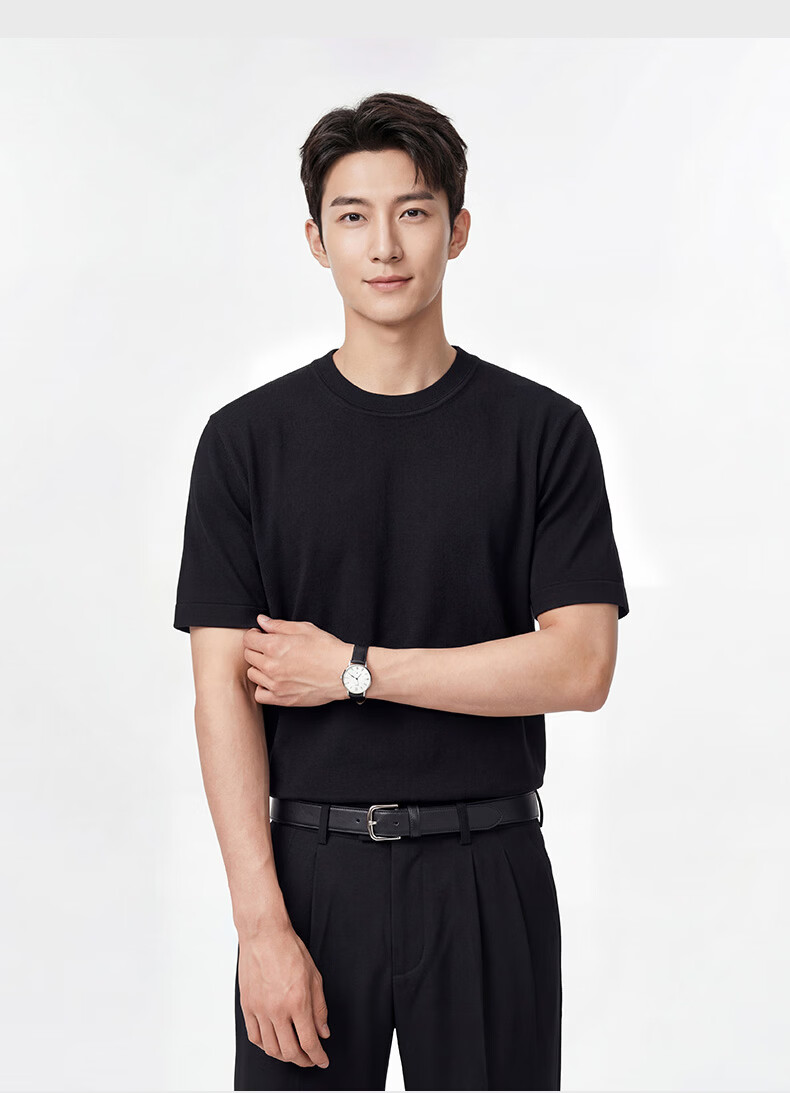 JD Jingzao Coolmax Luxury Men's Polo Shirt Short Sleeve T-Shirt Cooling Summer New High-End Gift Black L 15