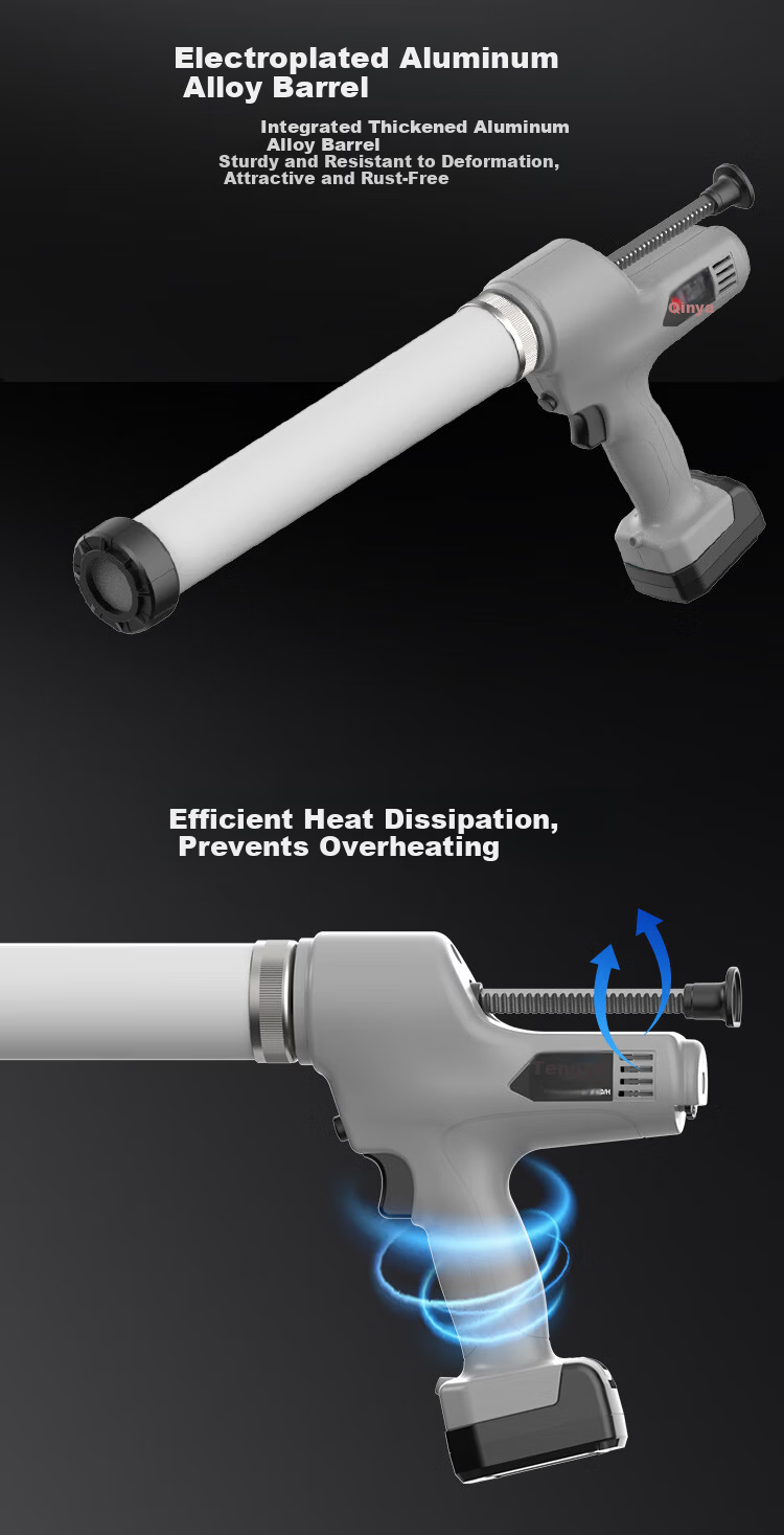 Tengya Electric Caulking Gun Glass Glue Structural Adhesive Gun Soft and Hard Effort-Saving Caulking Tool DCG72D-600H Dual Battery Version 3