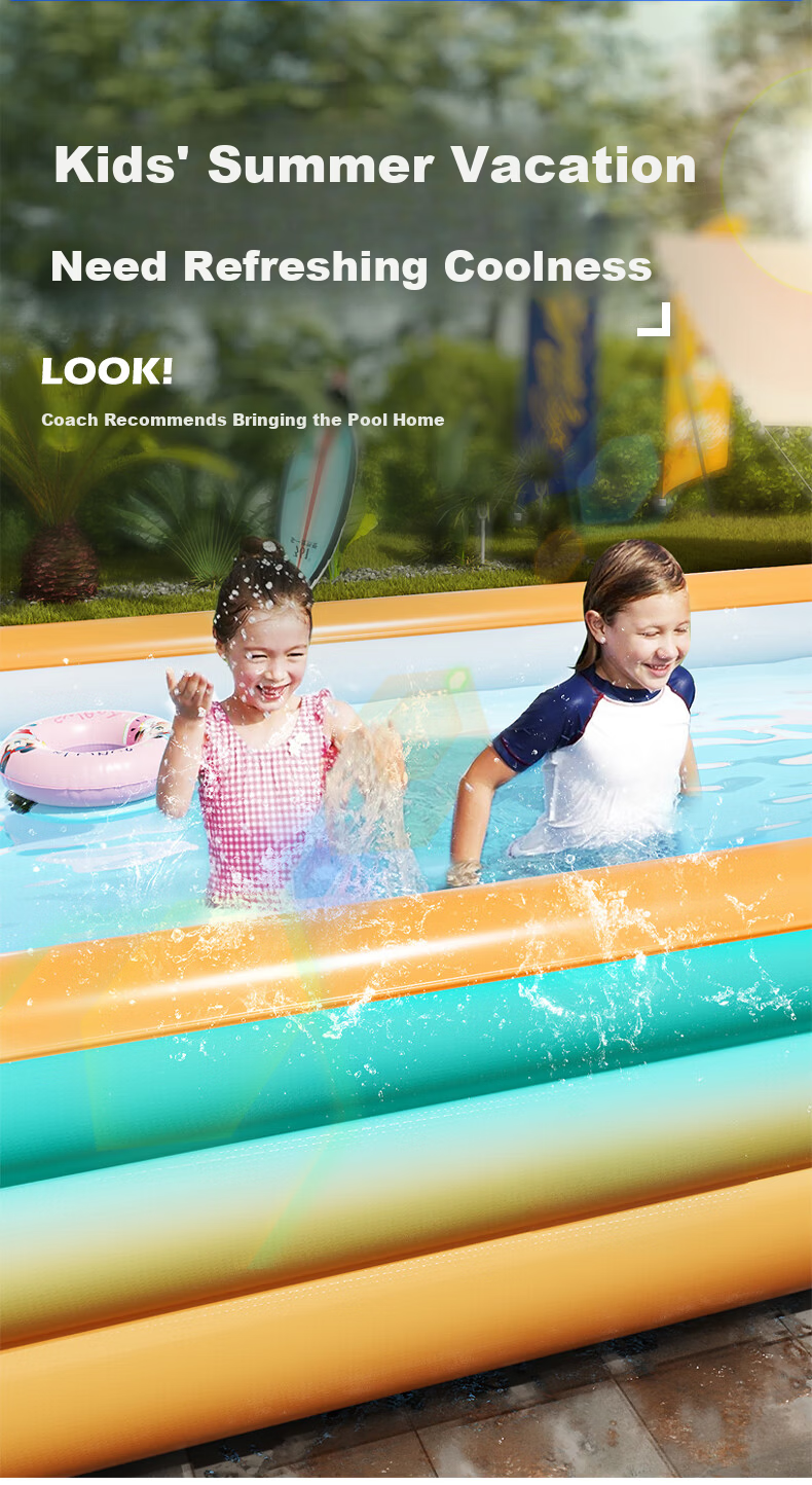 Chuandaoxiong Children's Inflatable Swimming Pool, Thickened Large Outdoor Pool for Home Use, Bathing Pool, Water Play Pool, Mint 1.5 Electric Pump 5