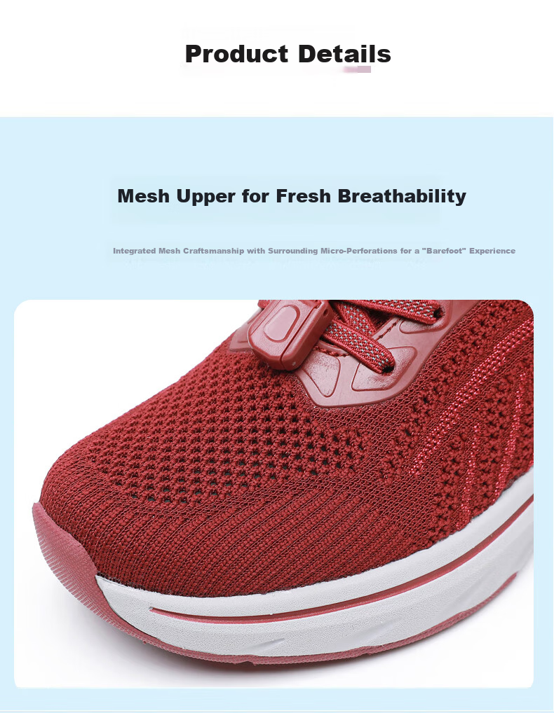 Anglerfish Summer Breathable Mesh Mom Casual Shoes Sports Walking Shoes Elderly Old Beijing Cloth Shoes A6000 Red 38 9