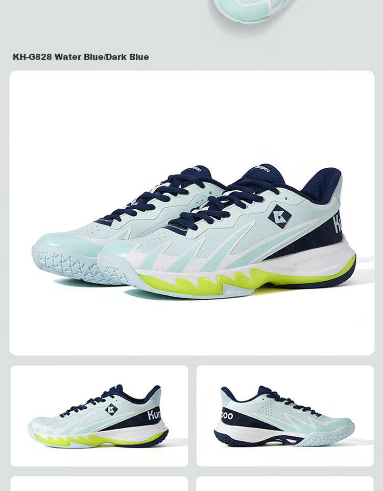 KUMPOO Shura Badminton Shoes ACF Cushioning Rebound Breathable Anti-Torsion Non-Slip Sports Shoes KH-G828 Black/White 38 13
