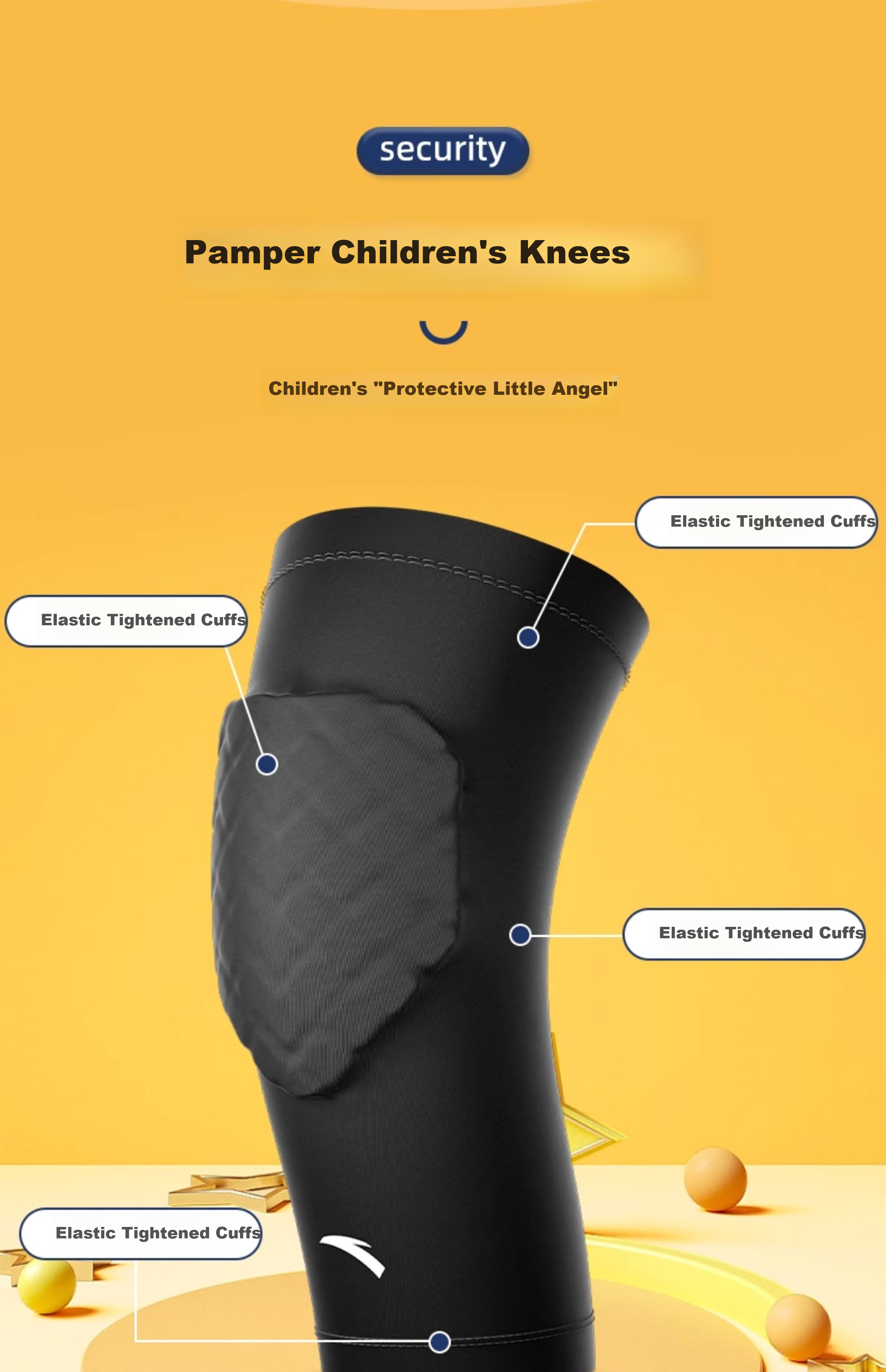 Anta Kids Honeycomb Knee Pads Basketball Protective Sports Collision Youth Professional Knee Sleeves Running Elbow Guards Equipment XS 6