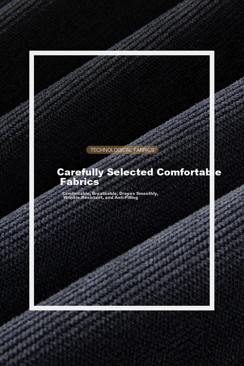 ROMON Men's Casual Corduroy Pants Autumn Business Commuting Straight Leg Trousers Black XL ZH502 2