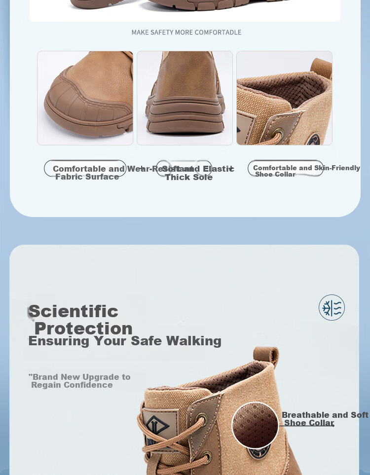 Dinggu Safety Work Shoes Anti-Smash Anti-Puncture Steel Toe High-Top Men's Comfortable Brown All-Season Model 1316ZongGD38 3