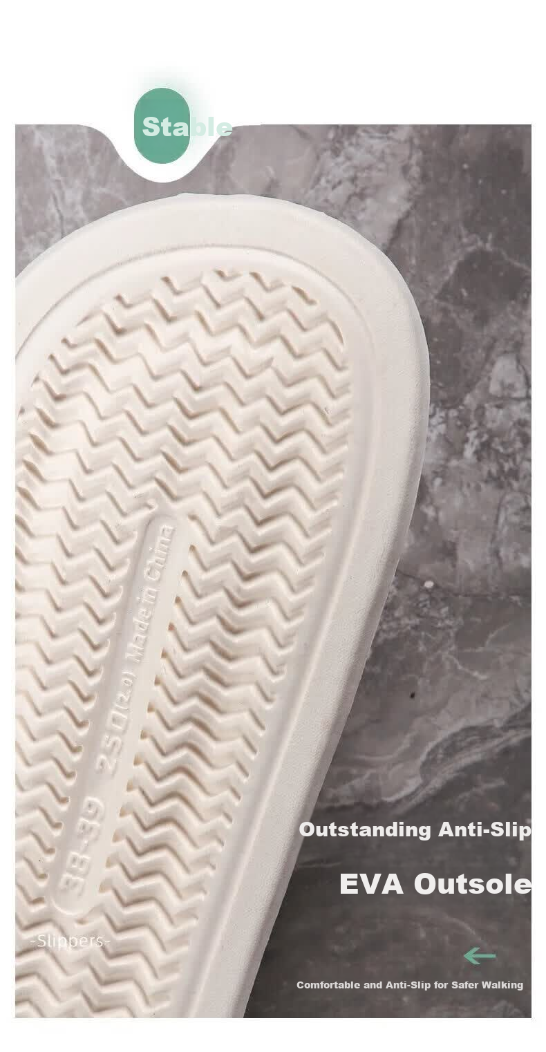 Qiumuxi Women's EVA Soft Sole Home Bathroom Shower Slippers Durable Casual Non-Slip Silent Couple Flip Flops 6