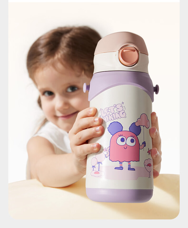 Babycare Children's Insulated Water Bottle Straw Cup Toddler Training Cup 316 Stainless Steel Dual Drinking School Cup 600ml 16